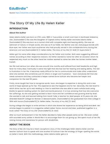 The Story Of My Life By Helen Keller