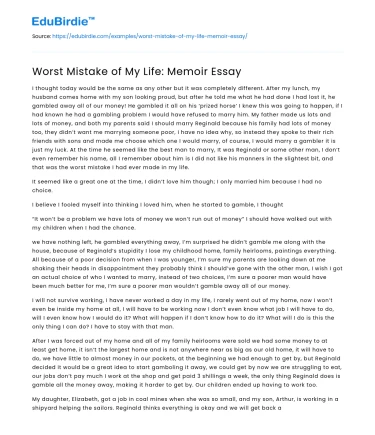 The Defining Error: A Memoir of Missteps