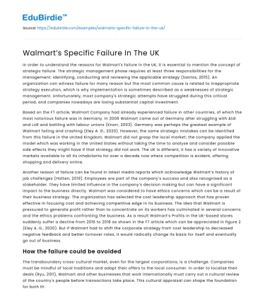 Walmart’s Specific Failure In The UK