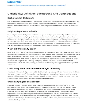 The Role and Impact of Christianity in Society
