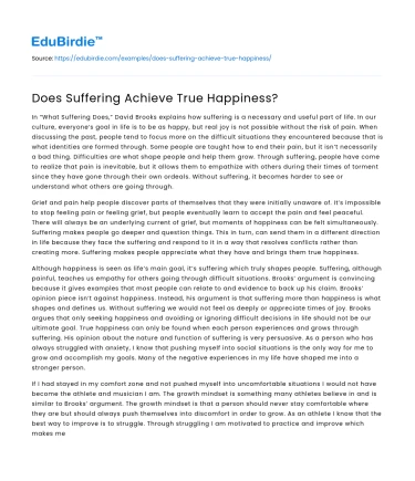 Does Suffering Achieve True Happiness?