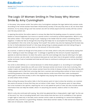 The Logic of Women Smiling In ‘Why Women Smile’ by Amy Cunningham