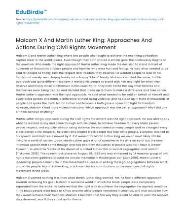Malcolm X vs MLK: Civil Rights Movement Approaches