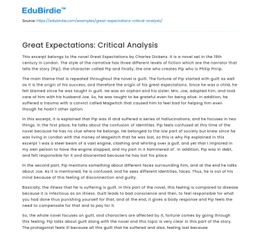 Great Expectations: Critical Analysis