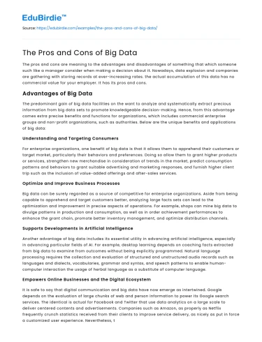 The Pros and Cons of Big Data