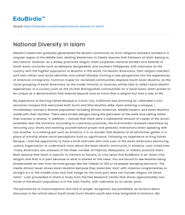 National Diversity In Islam