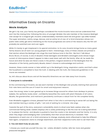 Informative Essay on Encanto