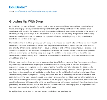 Growing Up With Dogs