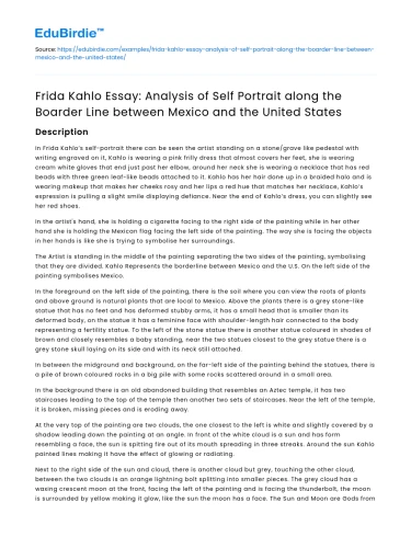 Analysis of Frida Kahlo’s Self Portrait on Mexico-US Border