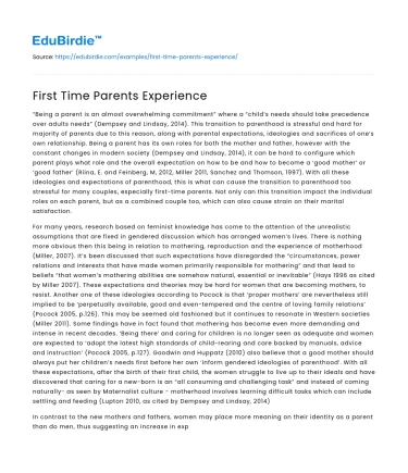 First Time Parents Experience