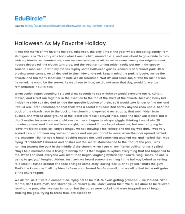 Halloween As My Favorite Holiday