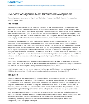 Overview of Nigeria’s Most Circulated Newspapers