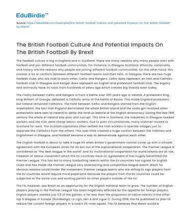 Brexit and Its Ripple Effects on British Football