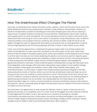 How The Greenhouse Effect Changes The Planet