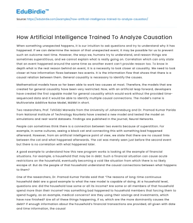 How Artificial Intelligence Trained To Analyze Causation
