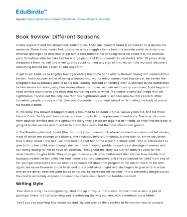 Book Review: Different Seasons