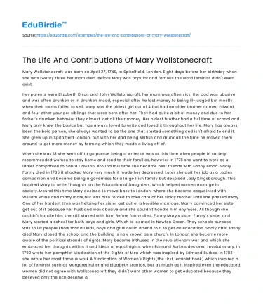 Mary Wollstonecraft: Pioneering Feminist and Enlightenment Thinker