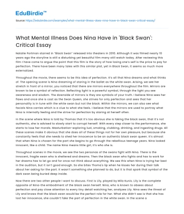 What Mental Illness Does Nina Have in ‘Black Swan’: Critical Essay