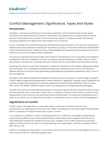 Conflict Management: Significance, Types And Styles