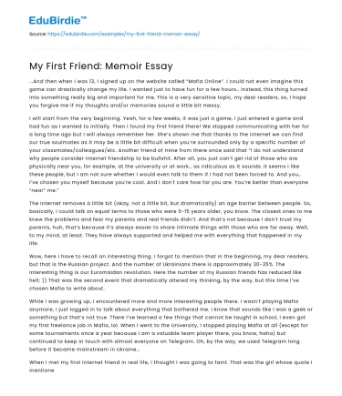 The Genesis of Friendship: A Lifelong Impact