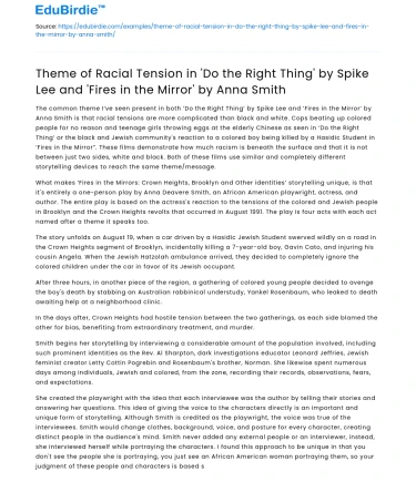 Racial Tension in ‘Do the Right Thing’ and ‘Fires in the Mirror’