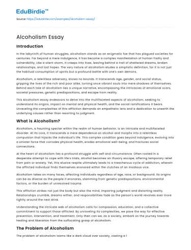 Alcoholism Essay