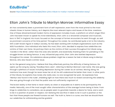 Elton John’s Homage to Marilyn Monroe: A Musical Tribute