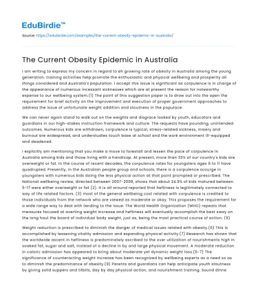 Tackling Australia’s Growing Obesity Challenge