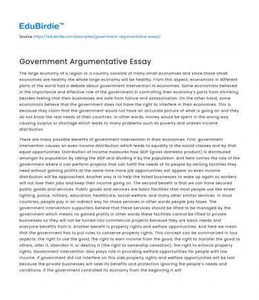 Government Argumentative Essay
