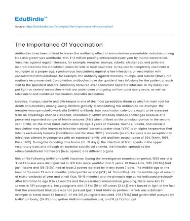 Vaccination: A Pillar of Public Health