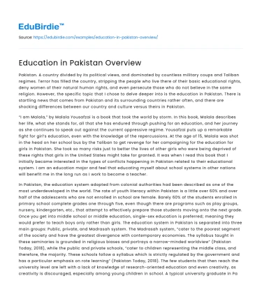 Education in Pakistan Overview