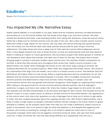 You Impacted My Life: Narrative Essay