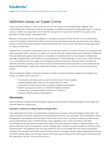 The Complexities of Cyber Crime
