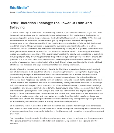 Faith’s Role in Black Liberation Theology