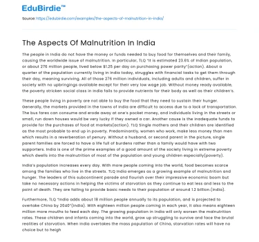 Malnutrition’s Impact in India