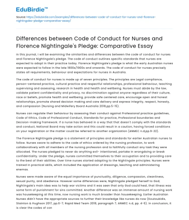 Nurse Code of Conduct vs Nightingale Pledge: A Comparison