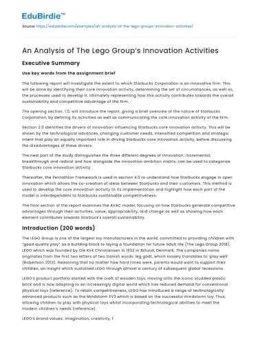Innovation at The Lego Group