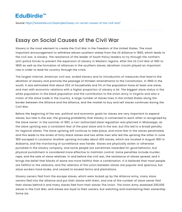 The Societal Roots of the Civil War