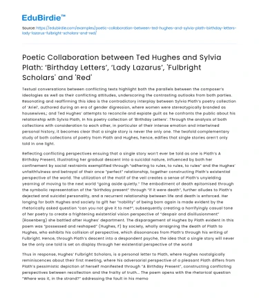 Ted Hughes and Sylvia Plath: A Comparative Analysis