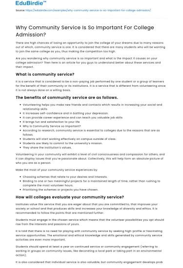 Why Community Service Is So Important For College Admission?
