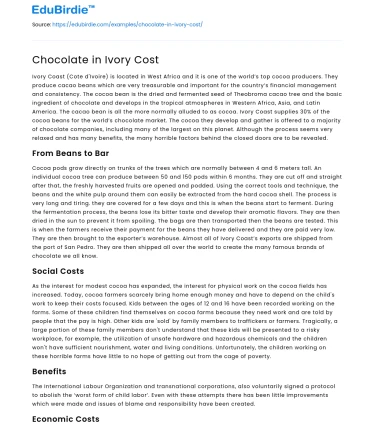 Chocolate in Ivory Cost