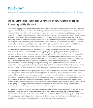 Does Barefoot Running Minimize Injury Compared To Running With Shoes?