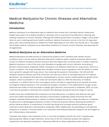 Medical Marijuana for Chronic Illnesses and Alternative Medicine