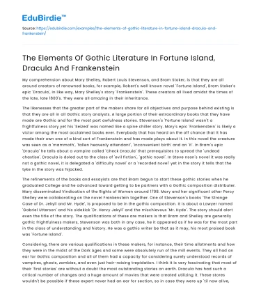 Gothic Literature in Iconic Works