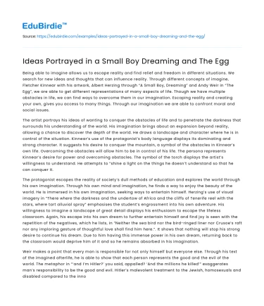 Ideas Portrayed in a Small Boy Dreaming and The Egg