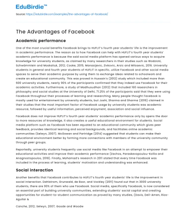 The Advantages of Facebook