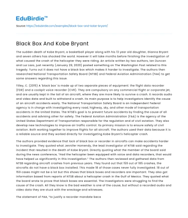 Black Box And Kobe Bryant