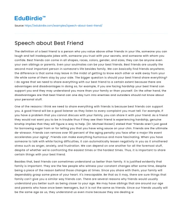 Speech about Best Friend
