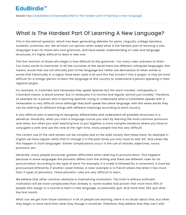 What Is The Hardest Part Of Learning A New Language?