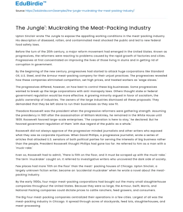 The Jungle’: Muckraking the Meat-Packing Industry